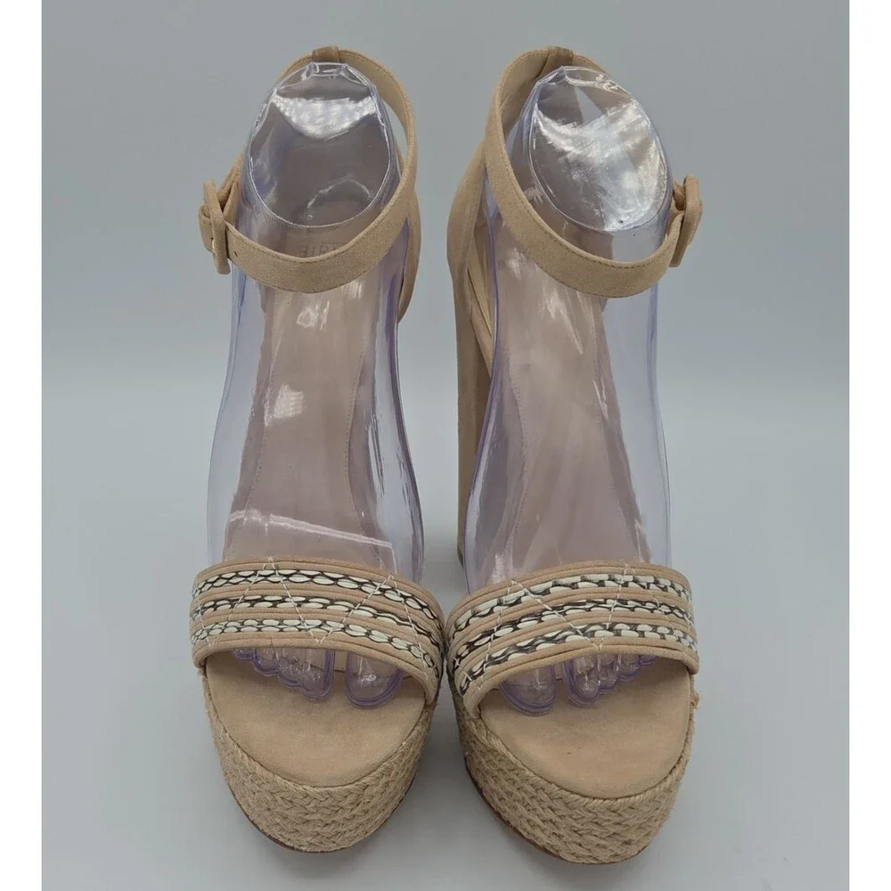 Alexandre Birman Nude Mono Alice Platform Block Heel Sandals Shoes Size 41 US 11